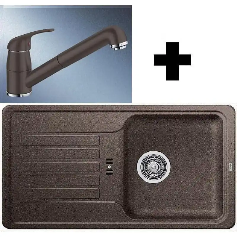 BLANCO SET FAVOS mini Granitspüle coffee + Küchenarmatur DARAS-S coffee Super-Preis
