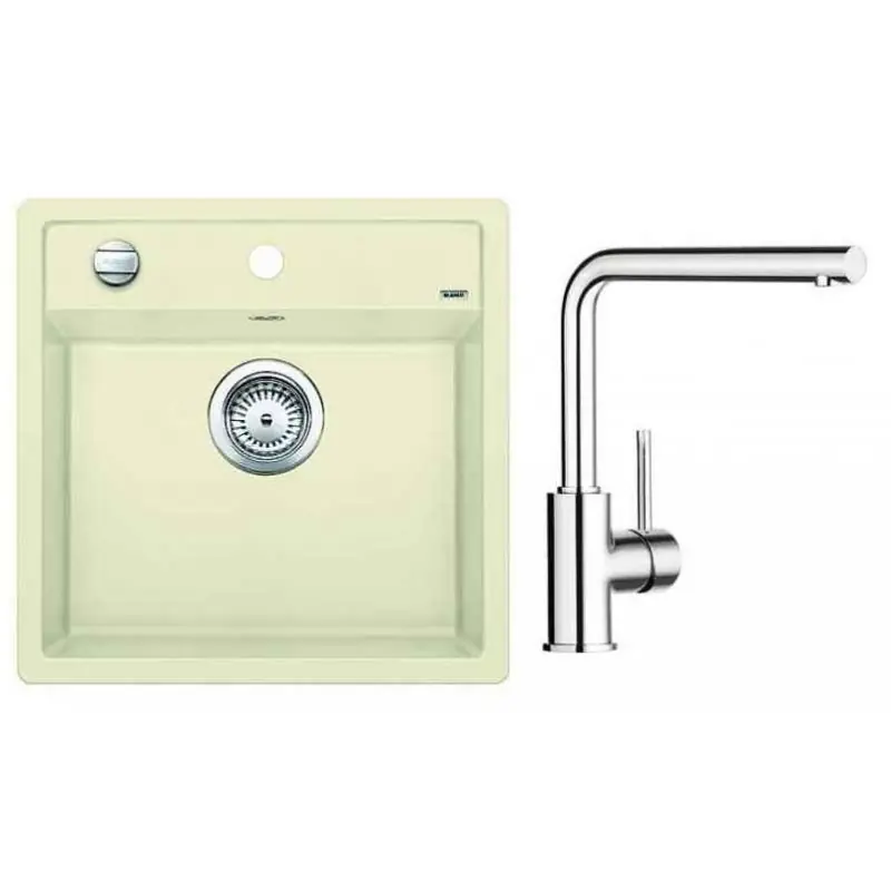 Neu Im Sortiment BLANCO SET BLANCO DALAGO 5 Einbauspüle jasmin + Küchenarmatur MILA