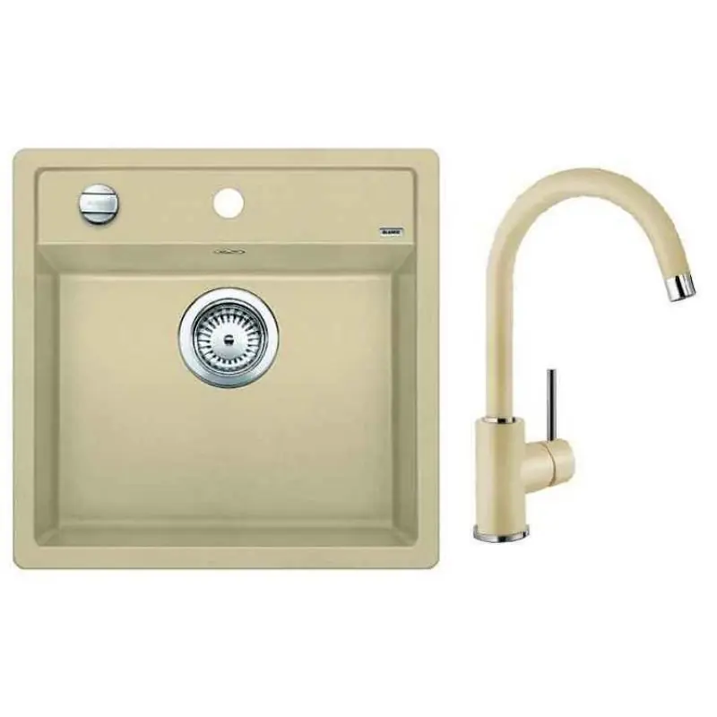 BLANCO SET BLANCO DALAGO 5 Einbauspüle beige + Küchenarmatur MIDA L beige Abverkauf
