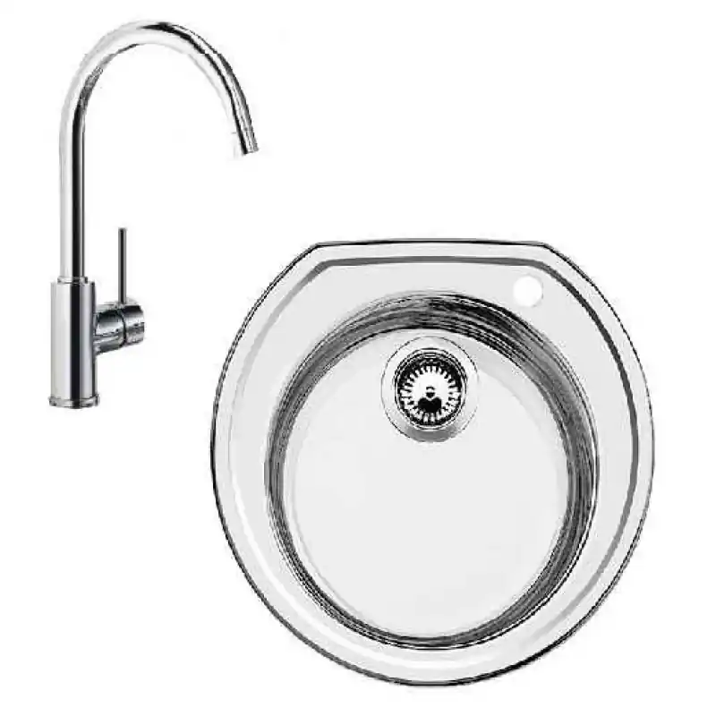 BLANCO SET RONDOVAL Edelstahl + Küchenarmatur MIDA chrom Heißes Angebot