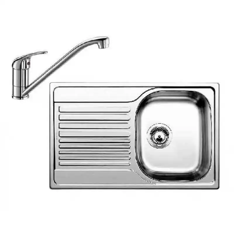 Versand Am Gleichen Tag BLANCO SET TIPO 45 S COMPACT Edelstahl + Küchenarmatur DARAS chrom