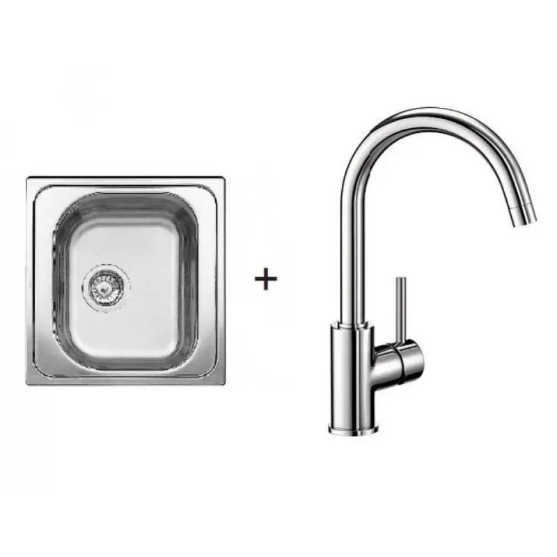Letzte Chance BLANCO SET BLANCO TIPO 45 Edelstahlspüle + Küchenarmatur M