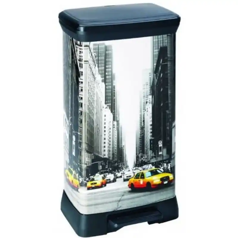 Begrenztes Angebot CURVER DECO BIN 50L Rechteckiger Treteimer 39 x 29 x 73 cm New York 02162-N29