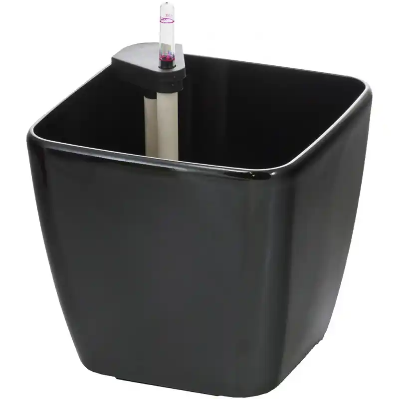 G21 Blumentopf mit Wasserspeicher Cube schwarz 22 cm, 639241 Preisknaller