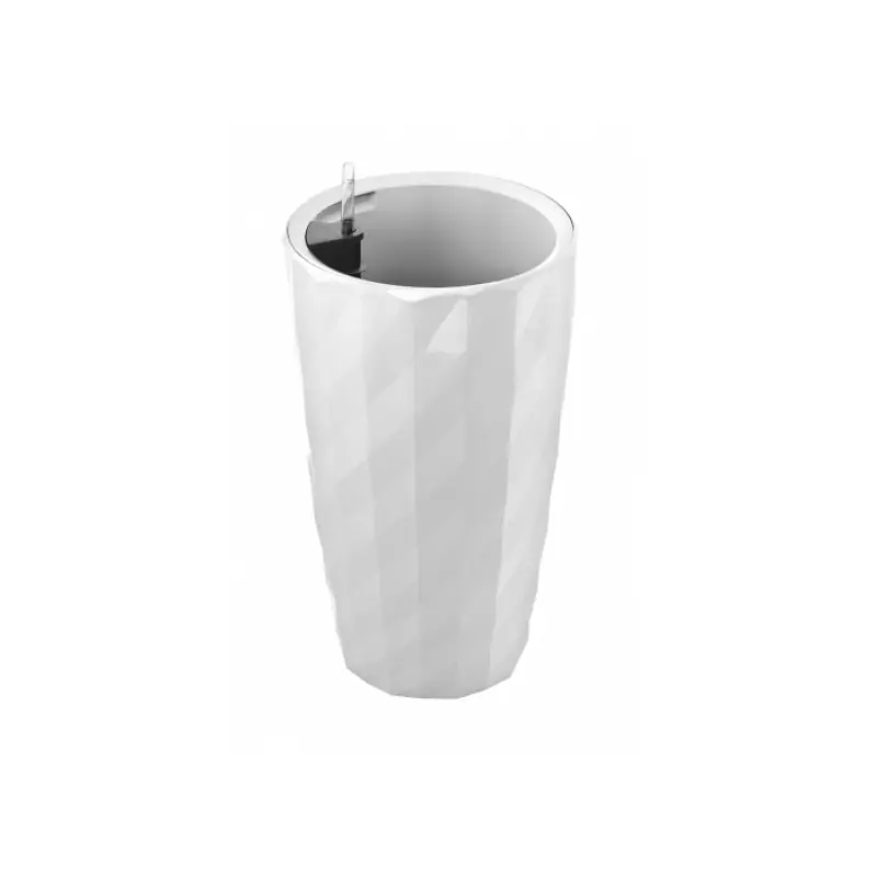 G21 Blumentopf mit Wasserspeicher Diamant weiß 33cm 6392530 Letzte Chance