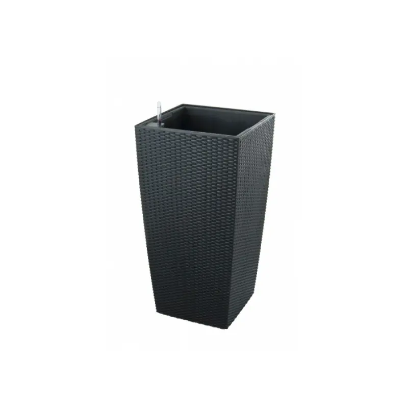 G21 Blumentopf mit Wasserspeicher Rattan Optik Big schwarz 39 cm 63924630 Neuheit