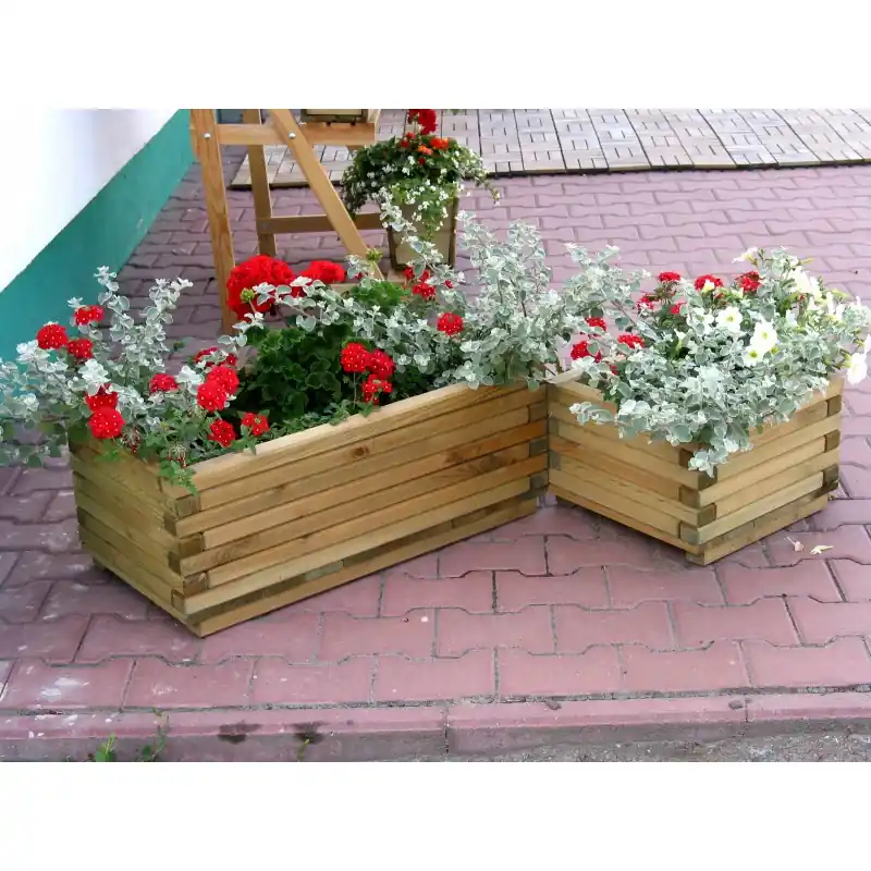 Super-Preis Blumentopf aus Holz, rechteckig klein 48/14