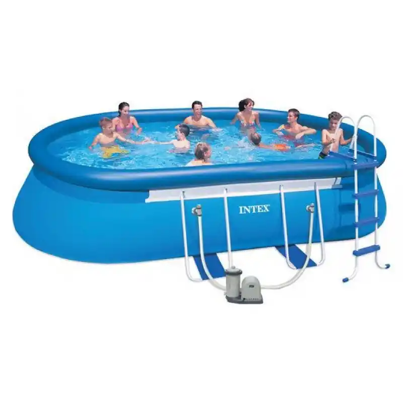 INTEX Oval Frame Pool Set 610 x 366 x 122 cm 128194GS+Kartuschenfilteranlage Neue Ware