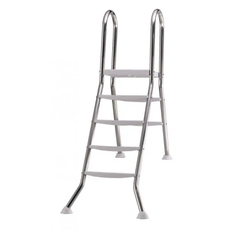 Echt INTEX Aufstellbeckenleiter Edelstahl, 4 + 2 Stufen 018001