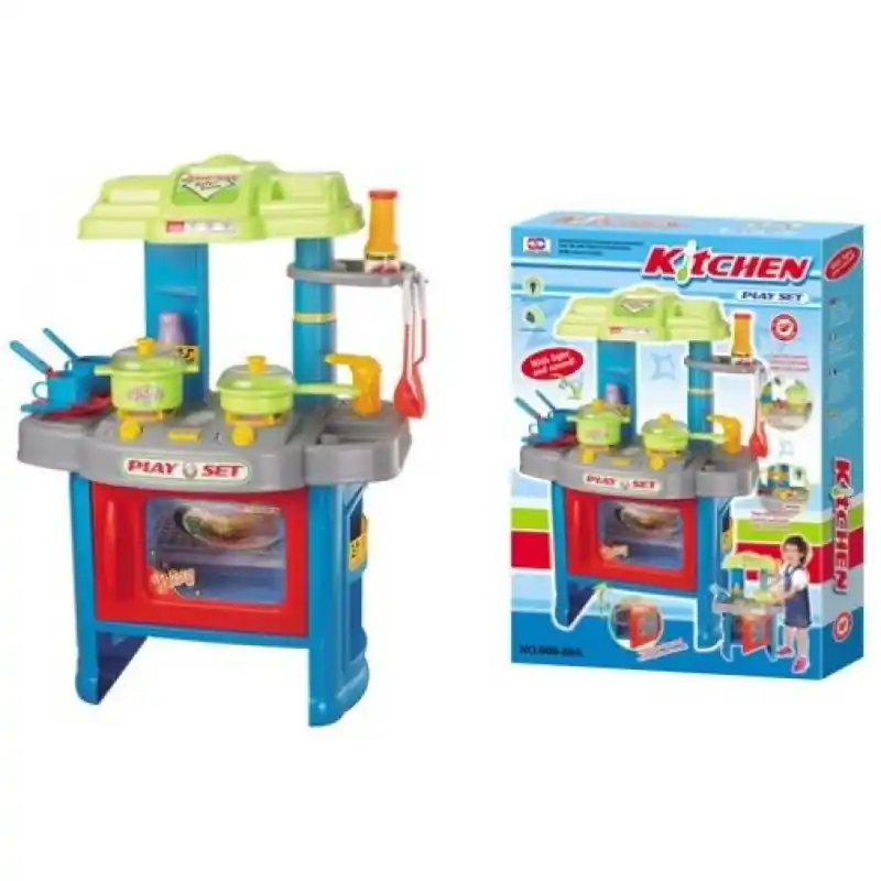 Bestpreis G21 Kinder Küche mit Zubehör Blau 690403