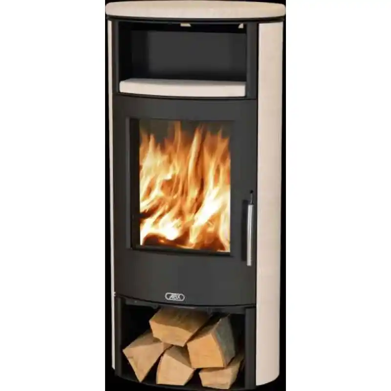 ABX ISLAND Holz-Kaminofen, schwarz+cream 4672-7C Sale