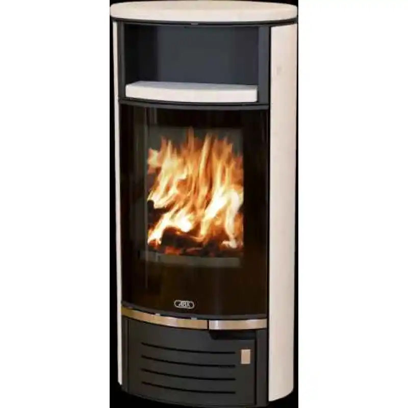 Kracherpreis ABX ATLANTIK 5 Kaminofen, schwarz + Kachel cream