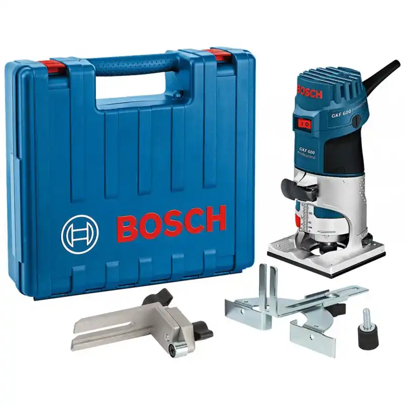 Sale BOSCH GKF 600 PROFESSIONAL Kantenfräse mit Handwerkerkoffer, 060160A100