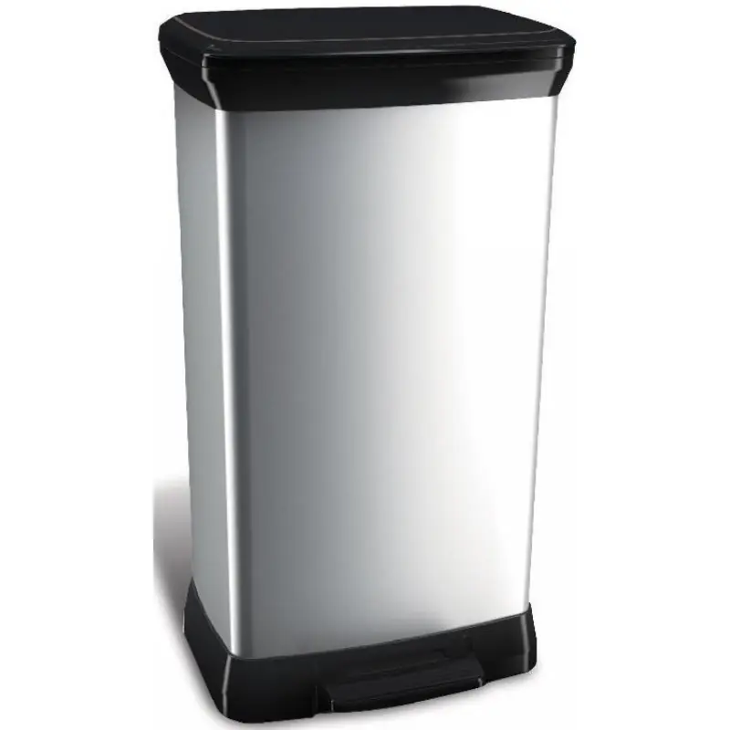 Nur Für Kurze Zeit CURVER DECO BIN 50L Treteimer 39 x 29 x 73 cm silber 02162-582