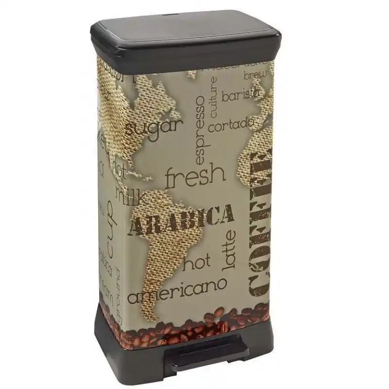 Neue Ware CURVER Abfalleimer Coffee Deco B Metallics mit Pedal, 50 L, 02162-C29