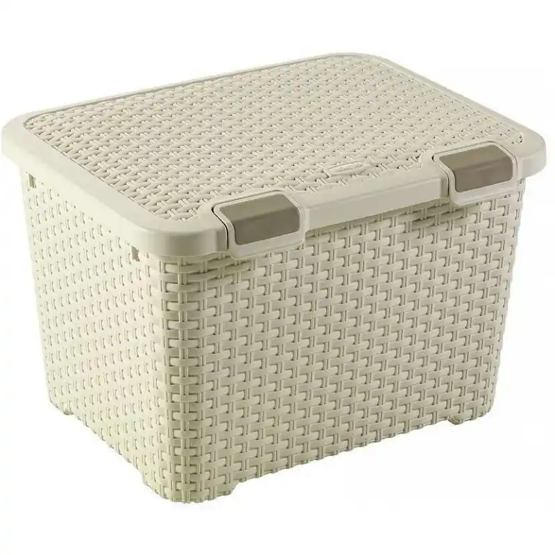 Sale CURVER STYLE 43L Aufbewahrungsbox mit Deckel 49,5 x 39,7 x 33 cm creme 00711-885