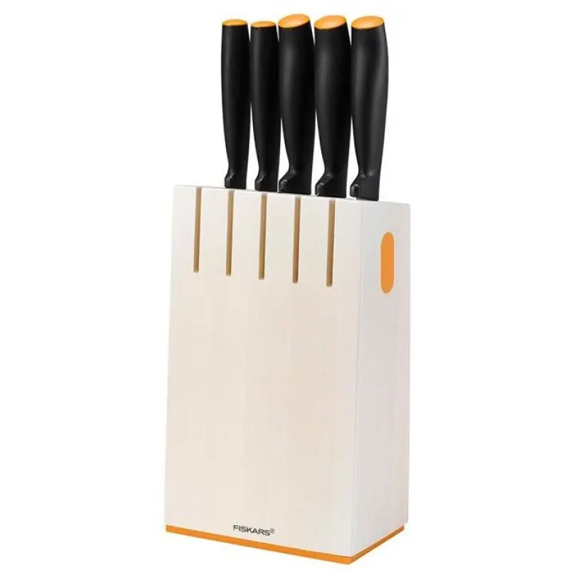 Fiskars Functional Form Messerblock, 5-teilig, Design-Messerblock, weiß 1014209 Sonderangebot