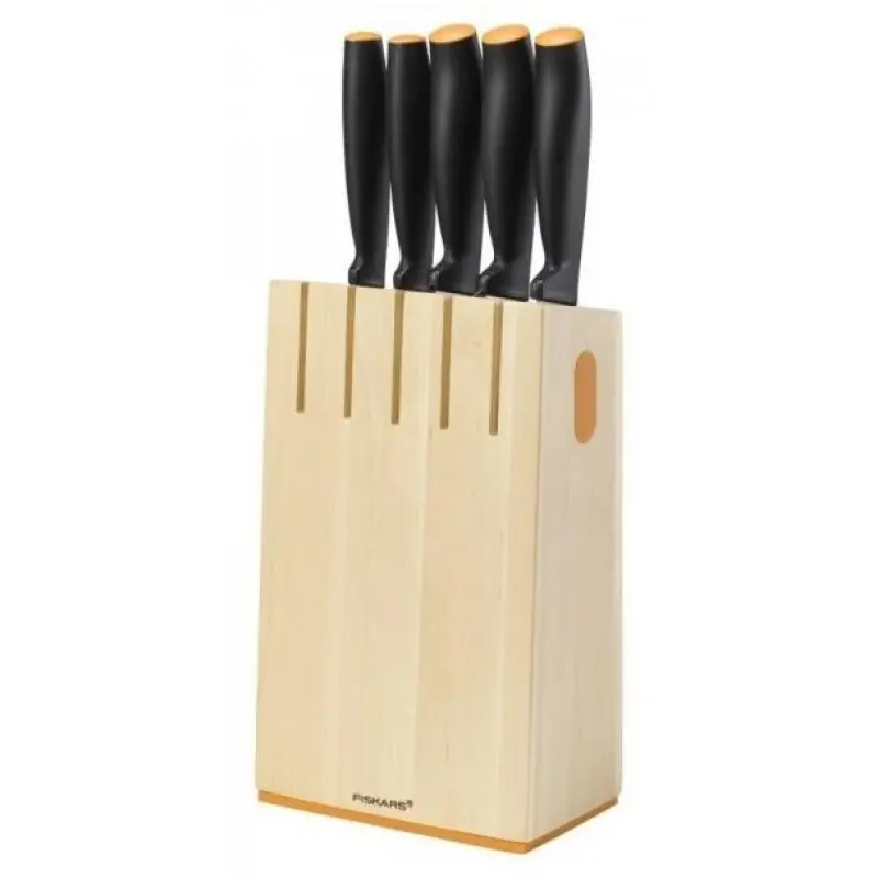 Fiskars Functional Form Messerblock, 5-teilig, Design-Messerblock, Holz 1014211 Heißes Angebot