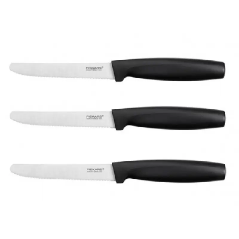 Markenware Fiskars Functional Form Tischmesserset, 3-teilig, schwarz 1014279