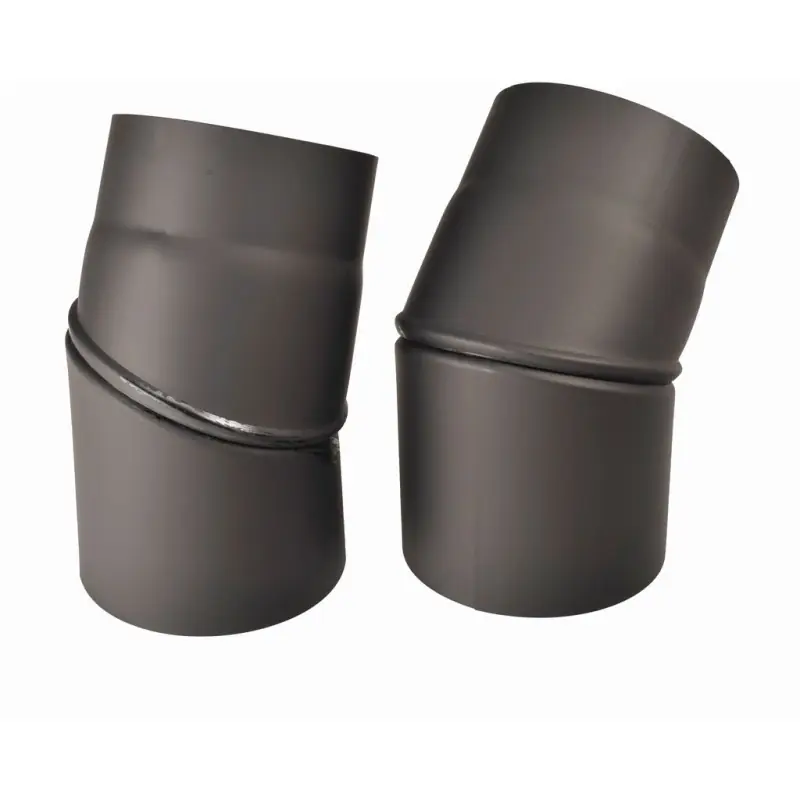 Rauchrohrknie Einstellbar 0-45° O120 x 1,5 mm schwarz Geprüft