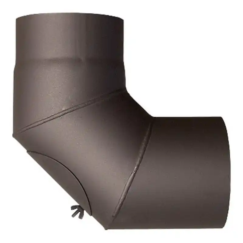 Neu Im Sortiment Rauchrohrknie 90° O150 x 2 mm mit Reinigungsöffnung anthrazit