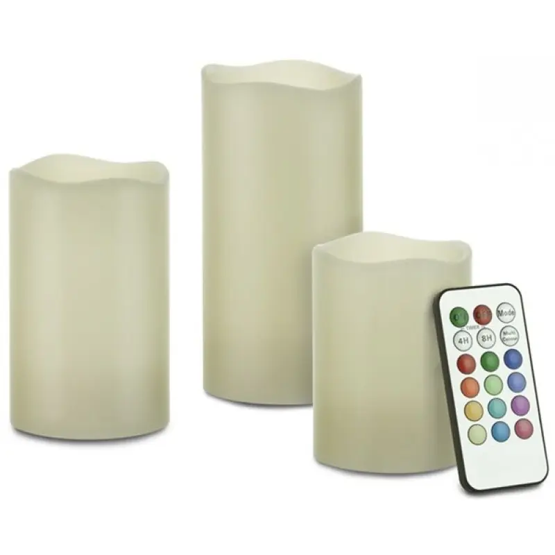 RETLUX LED-Wachskerze Set 3 Kerzen Color 50001420 mit Timer Echt