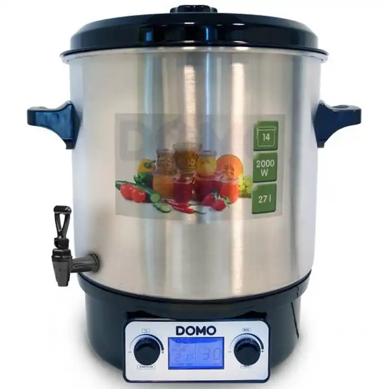 Sichere Zahlung DOMO Einkochautomat, Edelstahl mit LCD - Kunststoffhahn (27 l / 2000W) DO42325PC