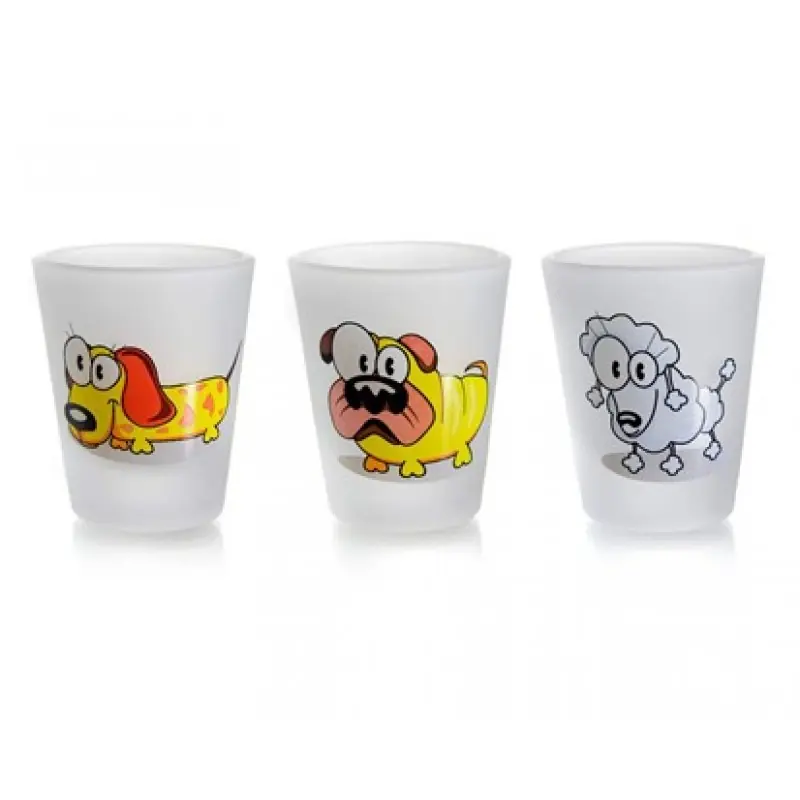 BANQUET Fizzy Dogs Schnapsglas 50 ml, 3er Set 04G1032FD3-A Rabatt