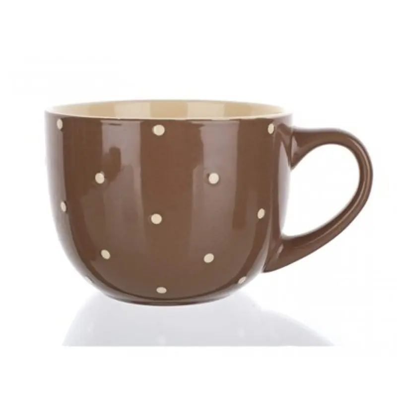 BANQUET Jumbo-Becher braun mit Punkten 6001300002 Abverkauf
