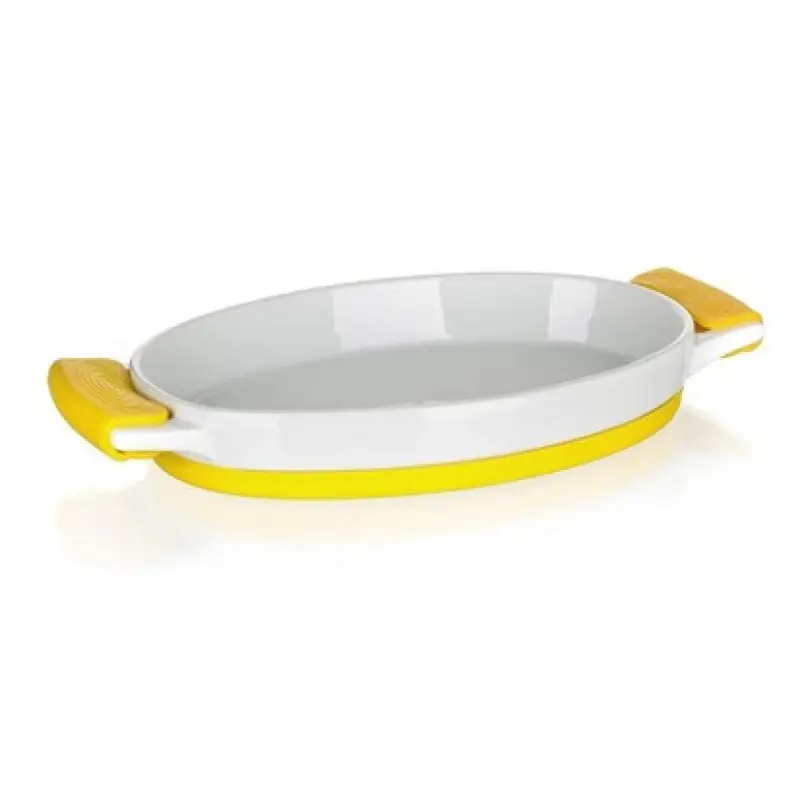 Top-Angebot BANQUET ovale Auflaufform mit Silikongriffe YELLOW 60338030Y