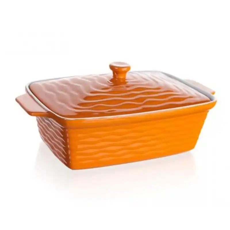 BANQUET Auflaufform mit Deckel 33x21cm, eckig, Culinaria Orange 60ZF10 Neu