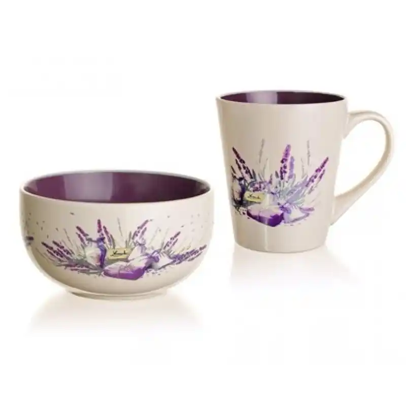 Begrenztes Angebot BANQUET Frühstücksset – Schale+Tasse LAVENDER, 60HH1433L