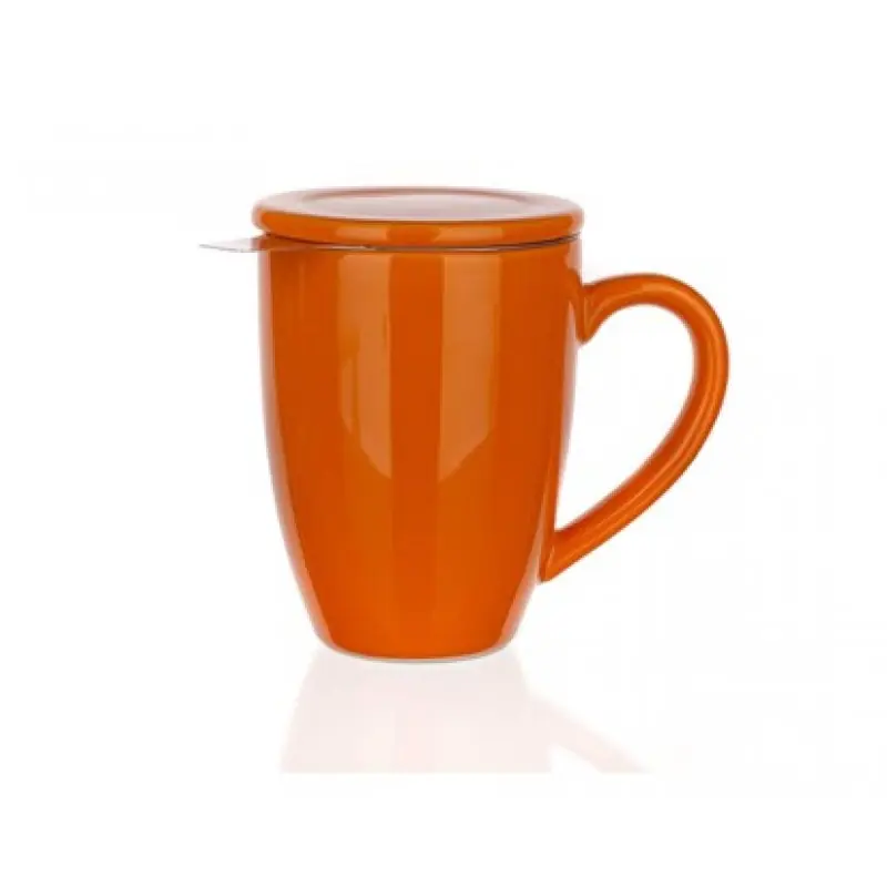 Must-Have BANQUET Bonnet Becher mit Deckel und Edelstahlsieb orange 60GSSFYTC031O