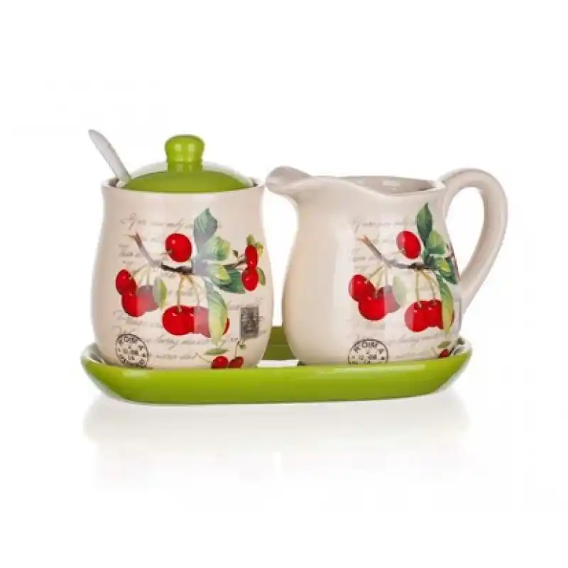 BANQUET Set mit einem Milchkännchen+Zuckerdose Cherry 60ZF1082CH Markenprodukt