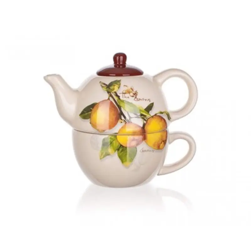 BANQUET Keramikkanne mit Tasse Lemon OK 60ZF1124LM Nur Heute