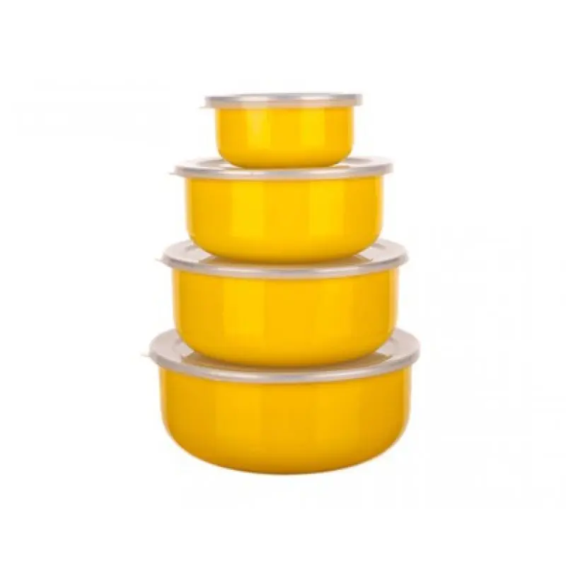 Top-Seller BANQUET 8-teiliges Set von emaillierten Schalen Belly Yellow 1320098SY