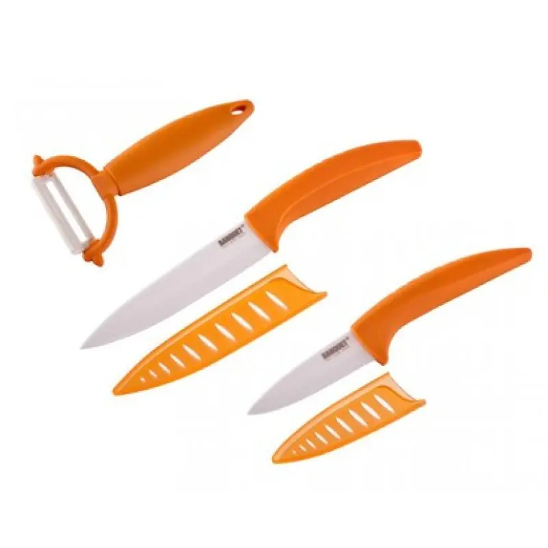 Finale Aktion BANQUET 3-teiliges Set -Keramikmesser + Schäler Gourmet Ceramia Arancia 25CKLX02