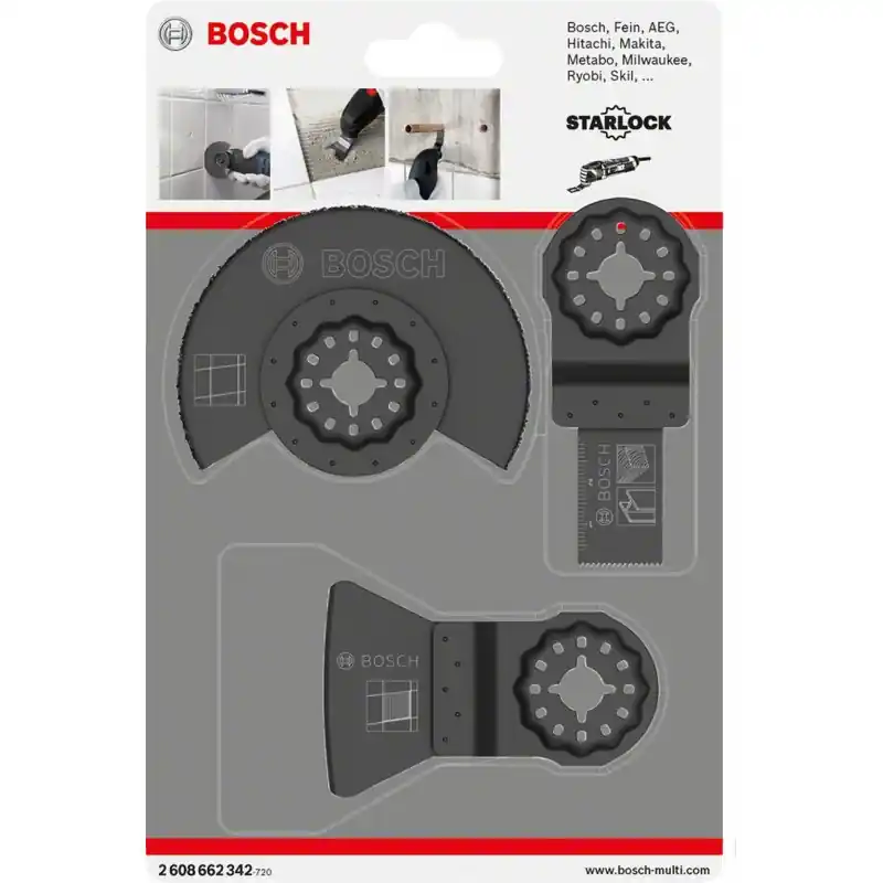 BOSCH Fliesen-Set, 3-Teilig, AIZ 20 AB (1x), ATZ 52 SC (1x), ACZ 85 LMT (1x) Rabatt