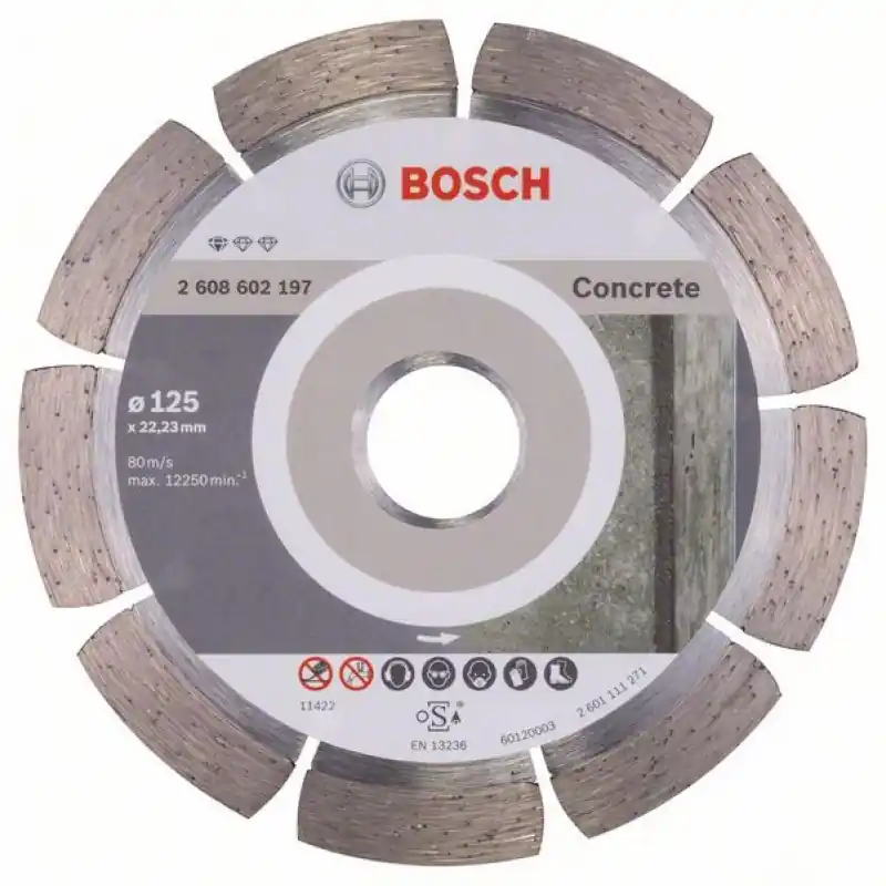 BOSCH Diamanttrennscheibe Standard For Concrete, 125 x 22, 23 x 1, 6 x 10 mm, 2608602197 Sonderaktion
