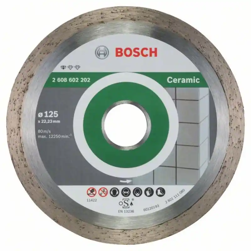 Markenware BOSCH Diamanttrennscheibe Standard For Ceramic, 125 X 22, 23 X 1, 6 X 7 mm,2608602202
