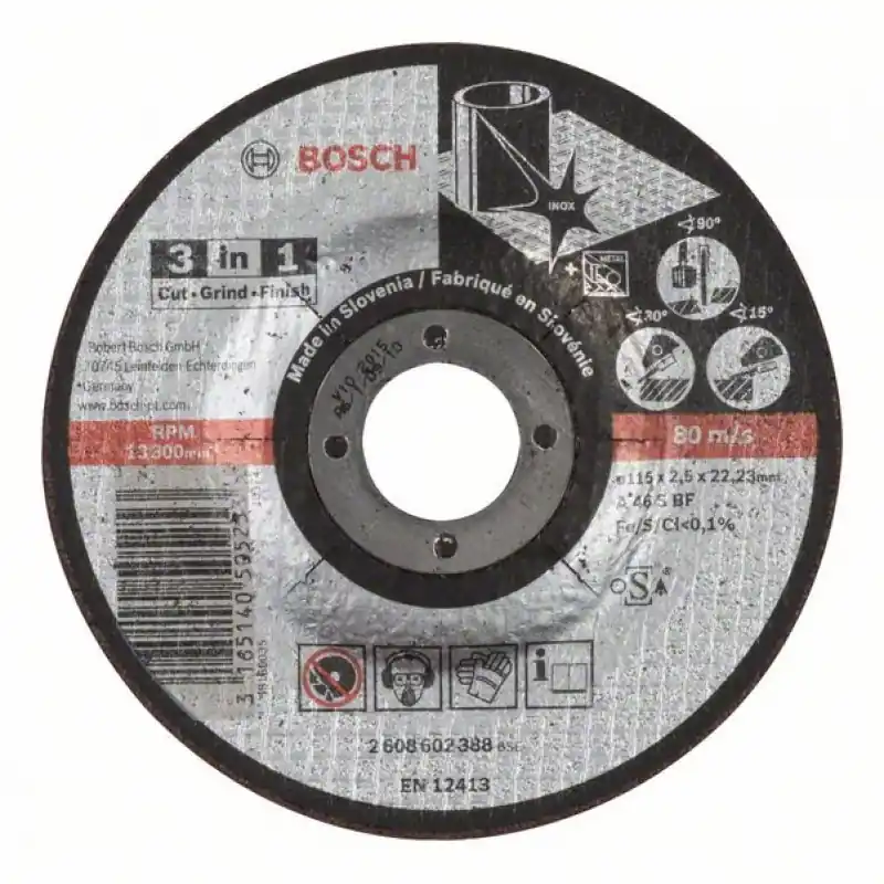 Nur Heute BOSCH 3in1 Trennscheibe 115x2.5mm 2608602388