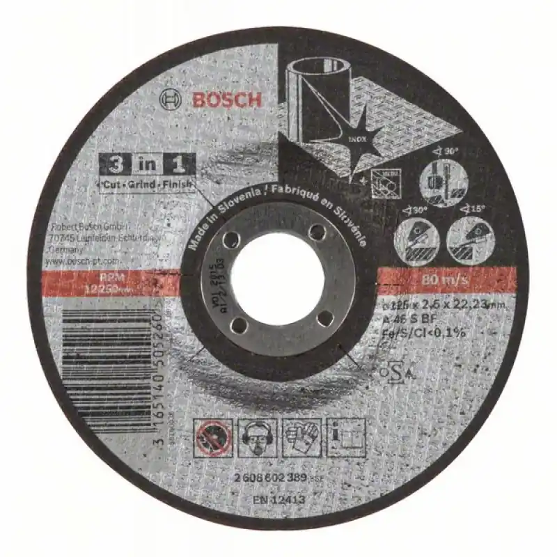 Schneller Versand BOSCH 3 in-1 Trennscheibe 125 x 2,5mm 2 608602389