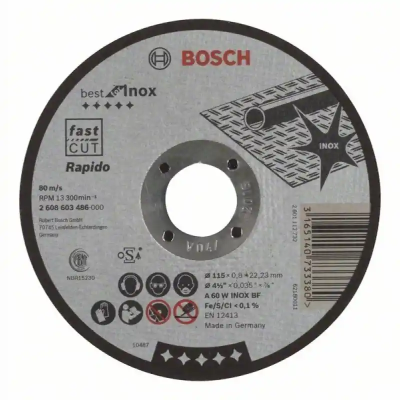 BOSCH Trennscheibe Gerade Best For Inox Rapido, 112x22,23x0,6mm 2608603486 Kracherpreis
