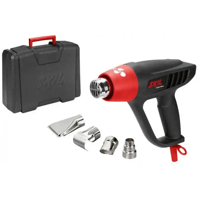 Begrenztes Angebot SKIL Heißluftpistole 8003 DC (2.000W, 3 Temperaturstufen, 4 tlg. Zubehörset mit Koffer)