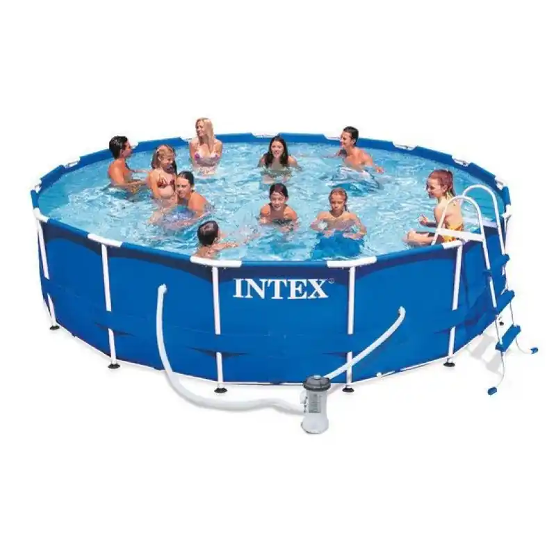 Heißes Angebot INTEX Bazén Metal Frame Pool Set 457 x 84 cm, Filteranlage+Einstieglieter 28228NP