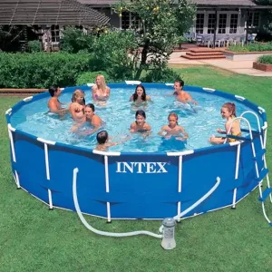 Super-Preis INTEX Frame Pool Set Rondo O 457 x 122 cm mit Filteranlage und Einstiegleiter 28236NP