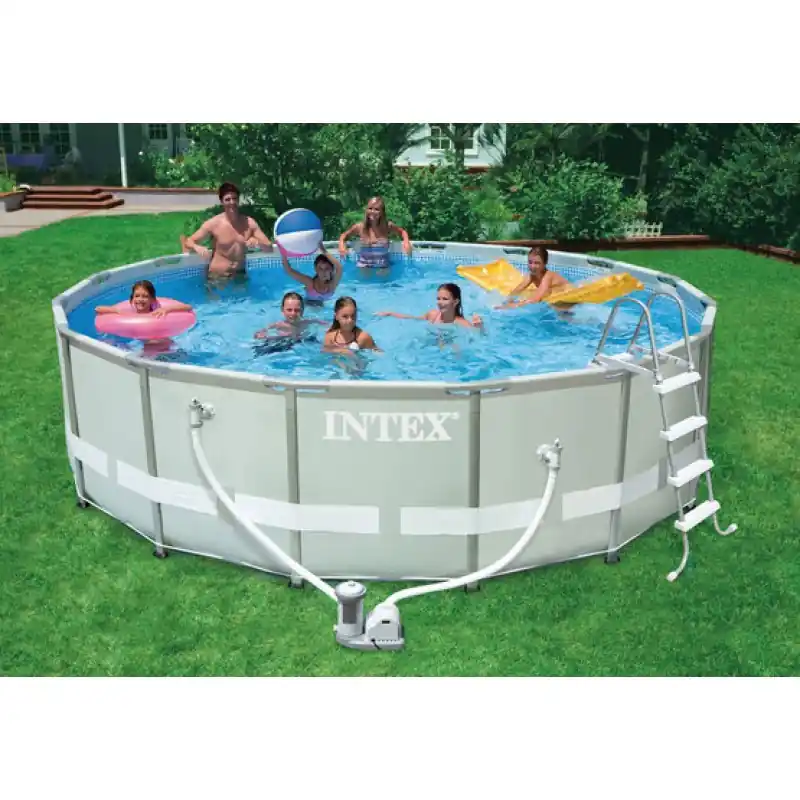 INTEX Frame Pool Set Ultra Rondo O 488 x 122 cm mit Filteranlage und Leiter 28322NP Aktuell