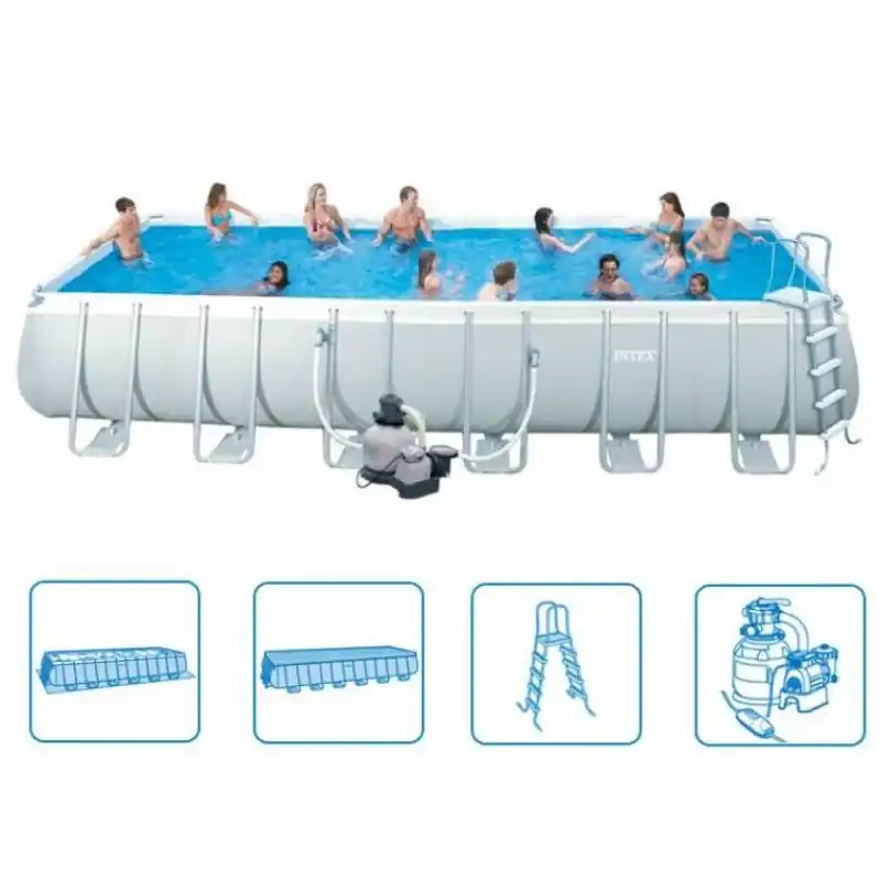 INTEX Frame Pool Ultra Quadra 732 x 366 x 132 cm, 28362NP Finale Aktion