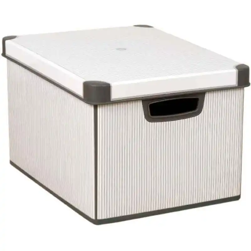 Zertifiziert CURVER CLASSICO L Aufbewahrungsbox 39,5 x 29,5 x 25 cm grau/weiß 04711-D41