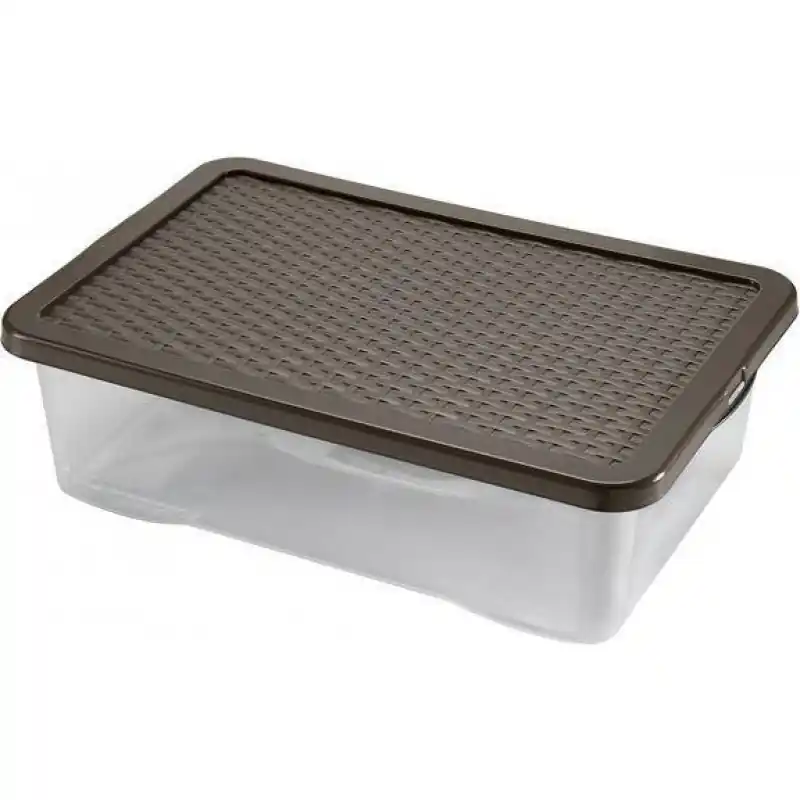 Neu Im Sortiment HEIDRUN Box Quasar, Deckel in Rattanopt, 60 x 40 x 18 cm, 30 l, transparent, 4686